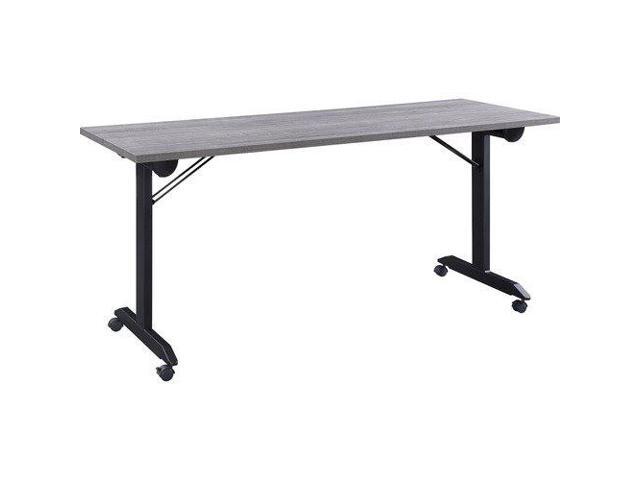 Lorell Training Table,Folding,Mobile,63'x29-1/2'x29-1/2' ,WTHRDCL/BK (LLR60741)