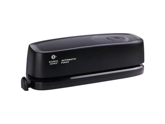 Business Source Electric 3-Hole Punch, 10 Sheet Capacity, Black, Each (BSN00083) photo