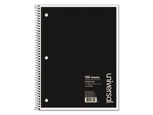 Universal 1 Sub. Wirebound Notebook 11 x 8 1/2 College Rule 100 Sheets Black