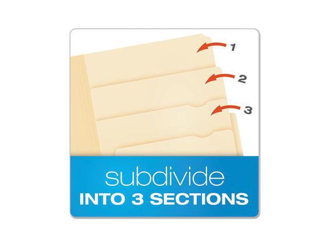 Pendaflex Divide It Up Multi-Section File Folders, Manila (Letter, 24 ct.)