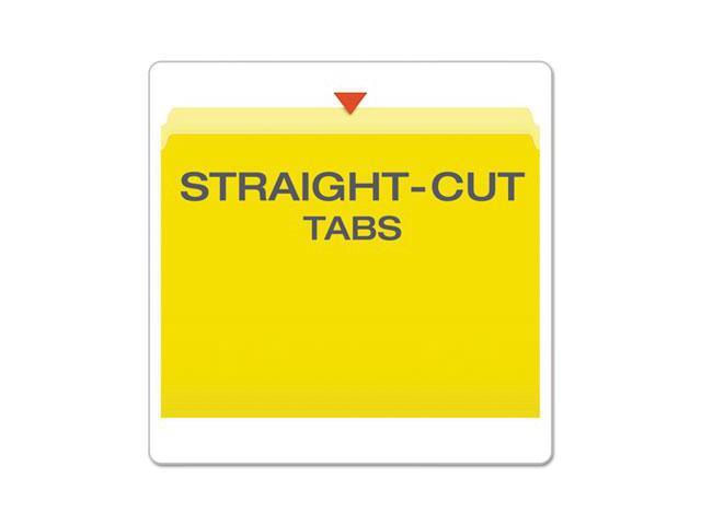 Pendaflex Colored File Folders Straight Top Tab Letter Yellow/Light Yellow 100/Box 152YEL