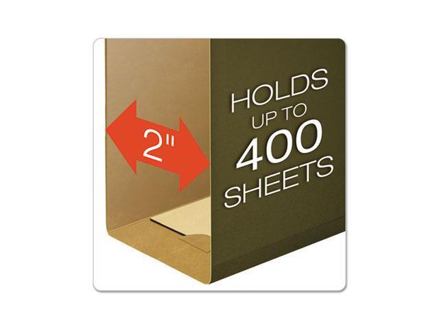 Pendaflex Reinforced 2' Extra Capacity Hanging Folders 1/5 Tab Letter Green 25/Box 4152X2