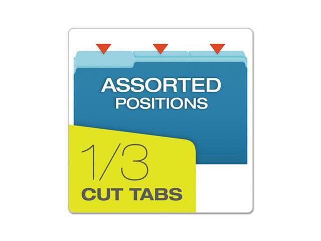 Pendaflex Colored File Folders 1/3 Cut Top Tab Legal Blue/Light Blue 100/Box 15313BLU