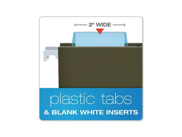 Pendaflex Hanging File Folder Tabs 1/5 Tab Two Inch Blue Tab/White Insert 25