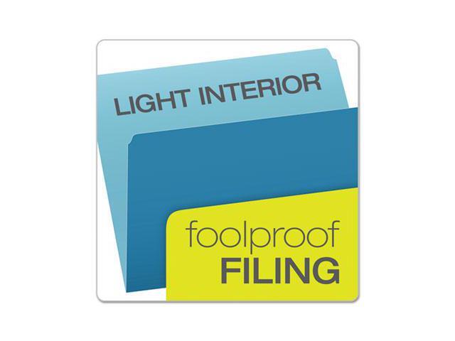 Pendaflex Colored File Folders Straight Cut Top Tab Letter Blue/Light Blue 100/Box 152BLU
