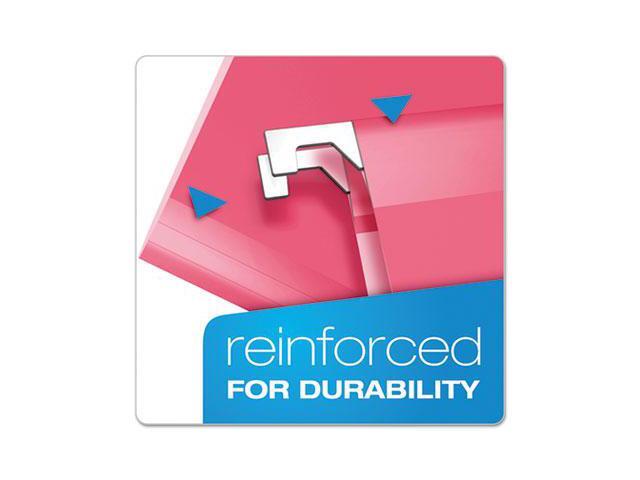 Pendaflex Reinforced Hanging Folders 1/5 Tab Letter Pink 25/Box 415215PIN