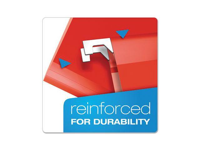 Pendaflex Reinforced Hanging Folders 1/5 Tab Letter Red 25/Box 415215RED