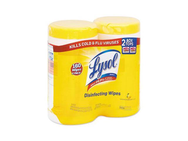 Lysol Disinfecting Wipes Lemon/Lime Blossom 7 x 8 80/Canister 2/Pack 80296PK
