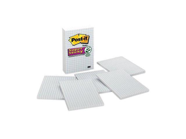 3M 660SSGRID Grid Notes, 4 x 6, White with Blue Grid, 3 90-Sheet Pads/Pack