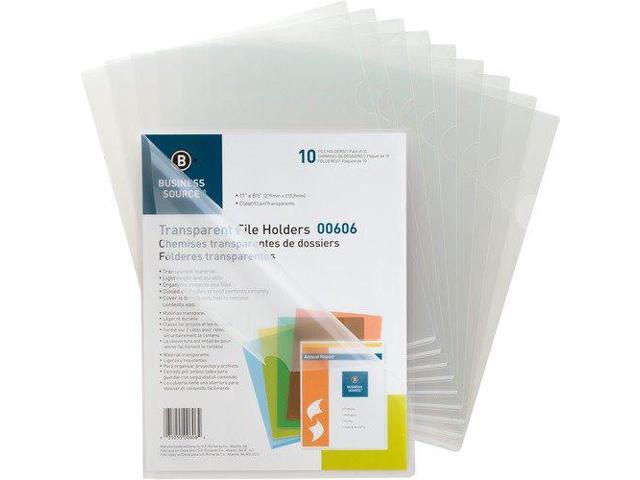 Transparent File Holders Water Resistant 11'x8-1/2' 10/PK CL