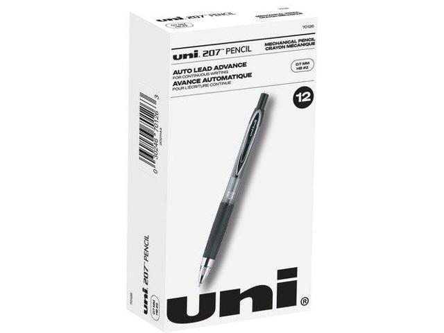 Uni-ball 207 Mechanical Pencil, 0.7 mm, HB (#2), Black Lead, Black Barrel, Dozen