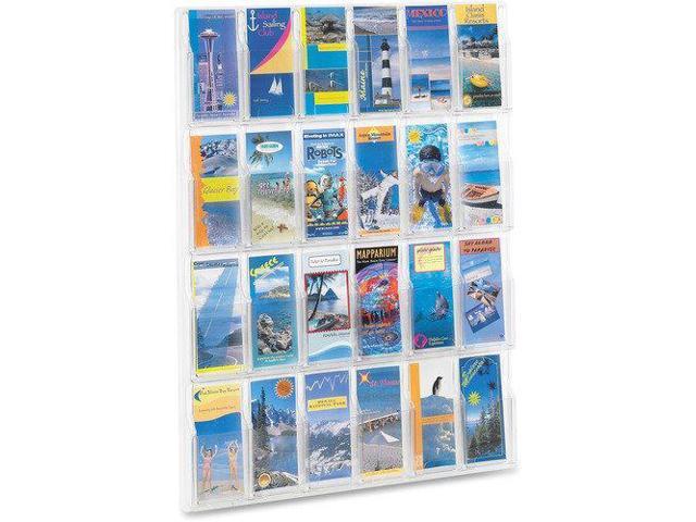 Safco Reveal Clear Literature Displays 24 Compartments 30w x 2d x 41h Clear