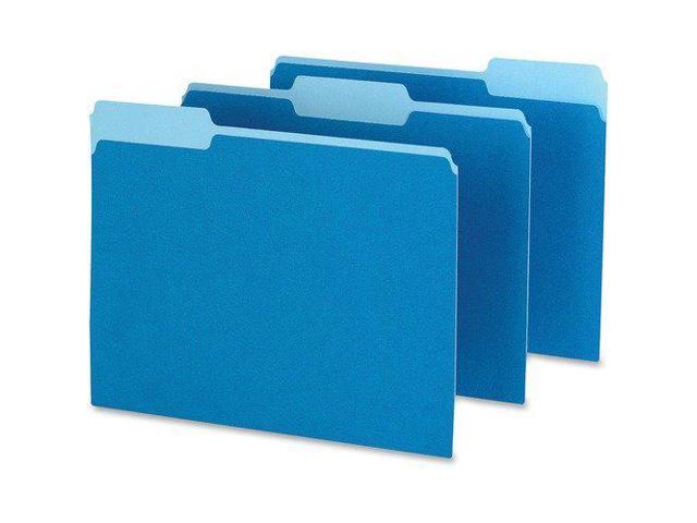 Pendaflex Colored File Folders 1/3 Cut Top Tab Letter Blue/Light Blue 100/Box 15213BLU