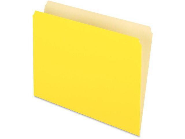 Pendaflex Colored File Folders Straight Top Tab Letter Yellow/Light Yellow 100/Box 152YEL
