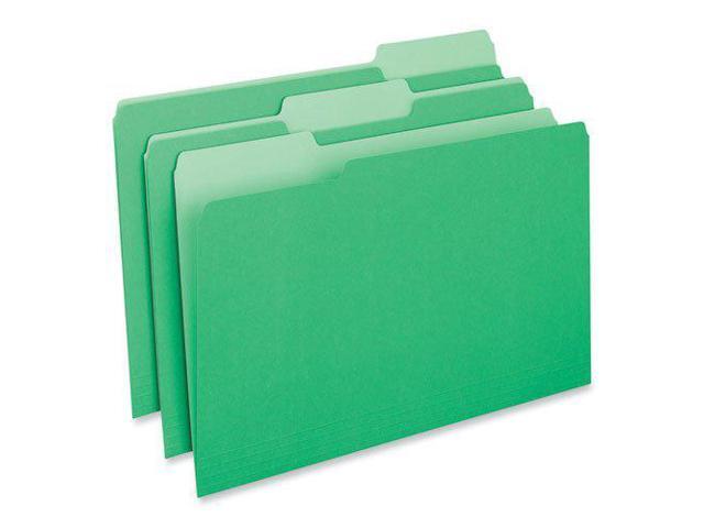 UNIVERSAL Recycled Interior File Folders 1/3 Cut Top Tab Legal Green 100/Box