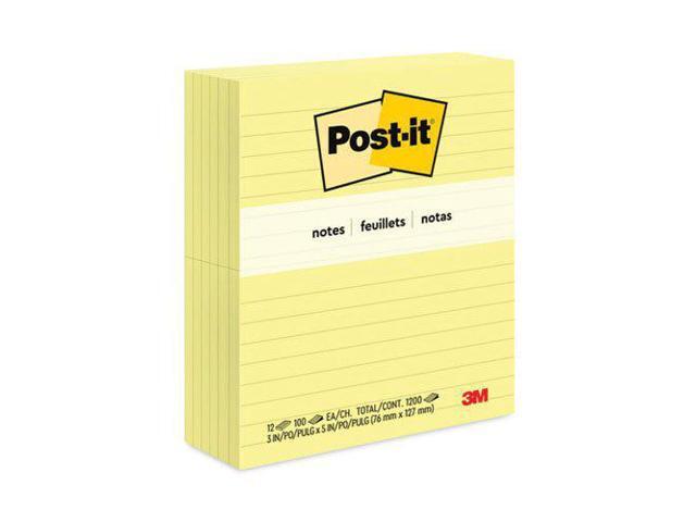 Original Pads in Canary Yellow 3 x 5 Lined 100-Sheet 12/Pack