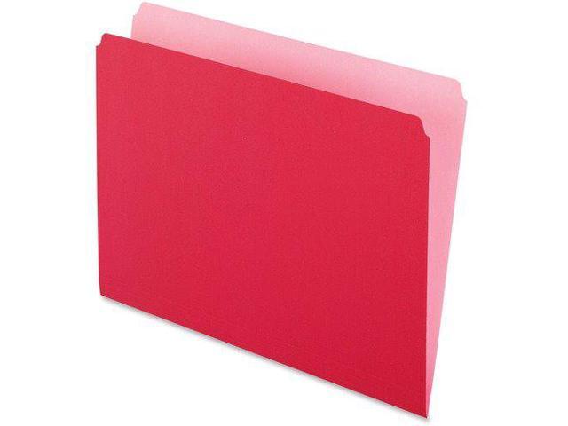 Pendaflex Colored File Folders Straight Cut Top Tab Letter Red/Light Red 100/Box 152RED