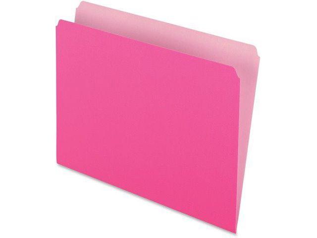 Pendaflex Colored File Folders Straight Cut Top Tab Letter Pink/Light Pink 100/Box 152PIN