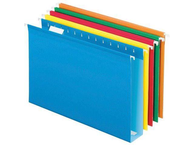 Pendaflex Reinforced 2' Extra Capacity Hanging Folders 1/5 Tab Legal Assorted 25/Box 4153X2ASST