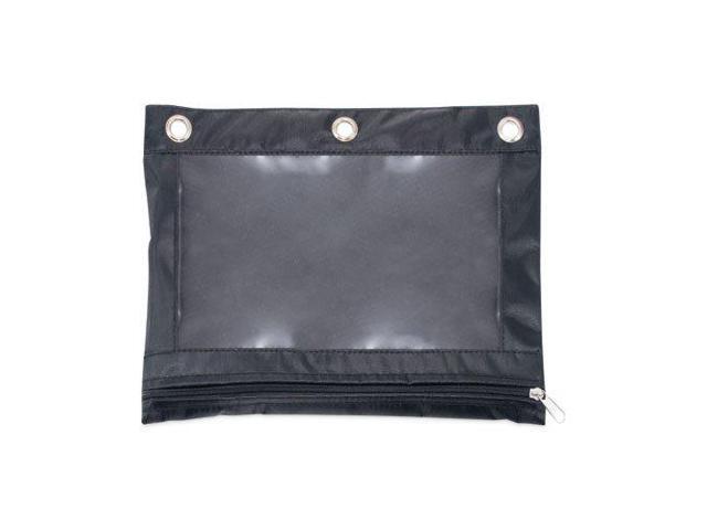 Advantus Binder Pencil Pouch 10 x 7 3/8 Black/Clear 3/Pack 63067