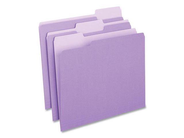 UNIVERSAL File Folders 1/3 Cut One-Ply Top Tab Letter Violet/Light Violet 100/Box 10505
