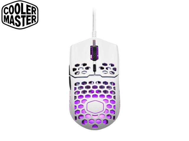 Cooler Master MM711 RGB Gaming Mouse (Glossy White) - 60g Lightweight, Honeycomb Shell, Ultraweave Cable, Pixart 3389 16000 DPI Optical Sensor, and.