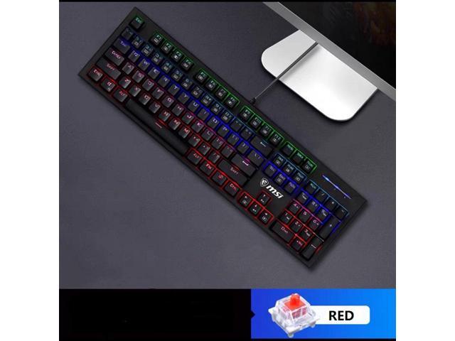 MSI GK50Z Mechanical Keyboard with Detachable Wrist Rest, Ergonomic Design,RGB LED Backlit,Cool Exterior Anti-splash 104Keys Gaming Keyboard for...