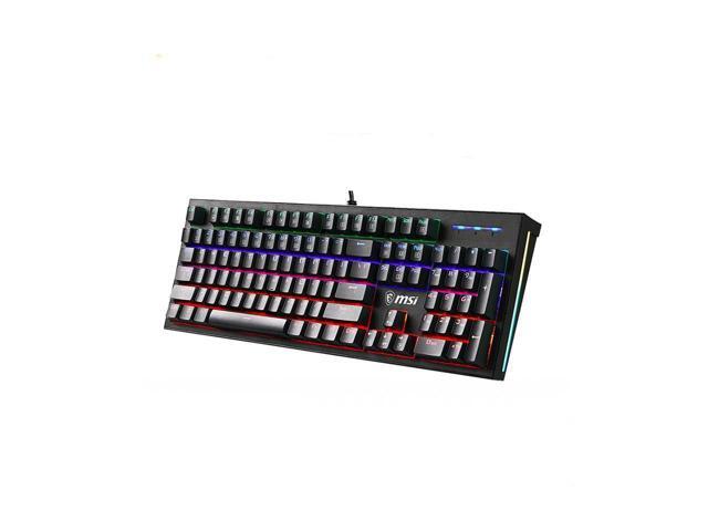 MSI GK50Z Mechanical Keyboard with Detachable Wrist Rest, Ergonomic Design,RGB LED Backlit,Cool Exterior Anti-splash 104Keys Gaming Keyboard for...