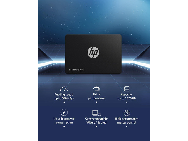 HP S650 2.5 Inch SATA III SSD 480GB Internal Solid State Hard Drive Disk, 3D NAND, Up to 560MB/s for Laptop/Desktop PC - 345M9AA#ABA