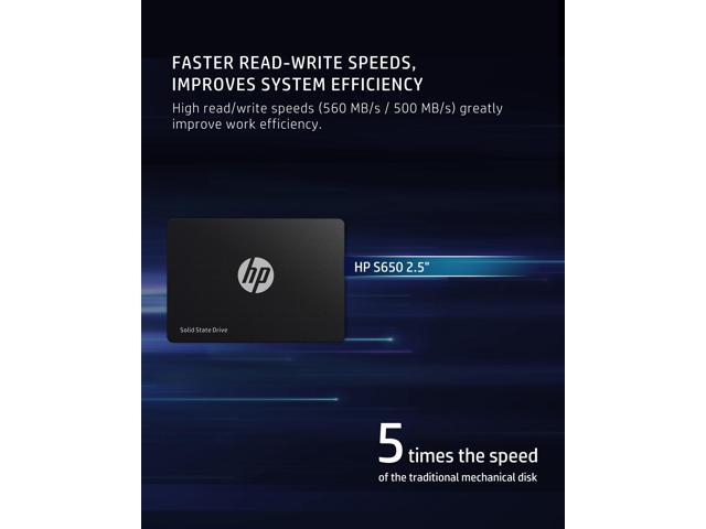 HP S650 2.5 Inch SATA III SSD 240GB Internal Solid State Hard Drive Disk, 3D NAND, Up to 540MB/s for Laptop/Desktop PC - 345M8AA#ABA