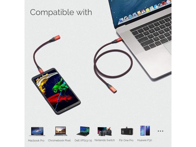 USB C Extension Cable Short 2ft (2Pack), RIITOP USB-C Male to Female Braided Cable for Nintendo Switch, MacBook Pro