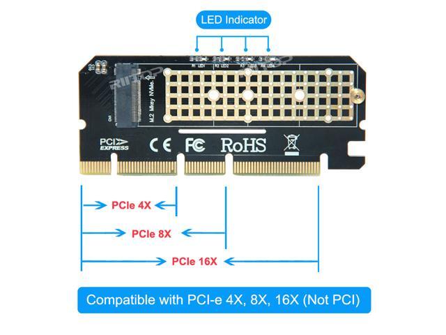 M.2 NVMe to PCIe Adapter, RIITOP NVMe to PCIe x4 x8 x16 Adapter Card Converter, Compatible with M-Key M.2 NVMe SSD 2280/2260/2242/2230 mm