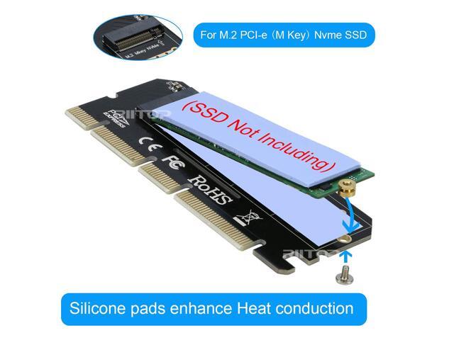 M.2 NVMe to PCIe Adapter, RIITOP NVMe to PCIe x4 x8 x16 Adapter Card Converter, Compatible with M-Key M.2 NVMe SSD 2280/2260/2242/2230 mm