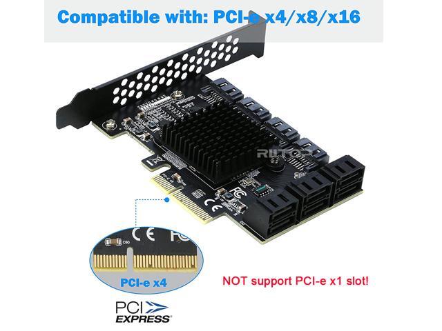 PCIe x4 SATA Card, 10 Port SATA 6Gbps Controller Expansion Card with Low Profile Bracket, Support 10 SATA 3.0 Devices