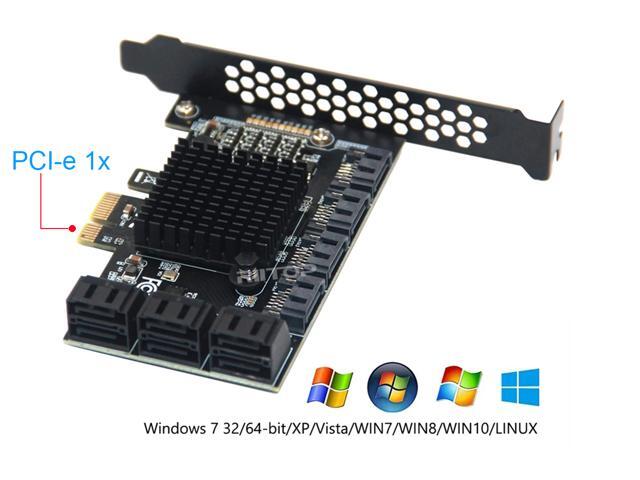 SATA 3 Expansion Card 10 Port, RIITOP PCI-e Express x1 SATA 6G Controller Card, SATA iii 6Gbps PCIe Adapter Card, Come with Low Profile Bracket and...