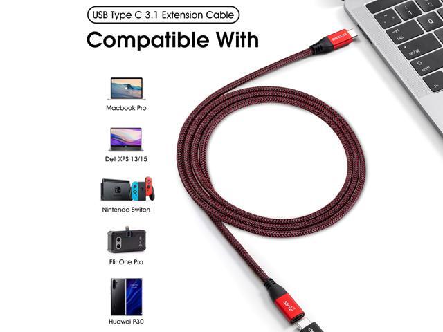 USB C Extension Cable 6Ft (2Pack), RIITOP USB 3.1 Gen2 10Gbps Type C Male to Female Extension Charging & Sync for Nintendo Switch, M1 MacBook Pro...