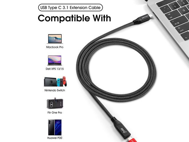 USB Type C Extension Cable (2Ft/0.6m), RIITOP USB 3.1 Gen2 10gbps Type C Male to Female Extension PD Fast Charging & Sync for iPad Mini 2021, M1...