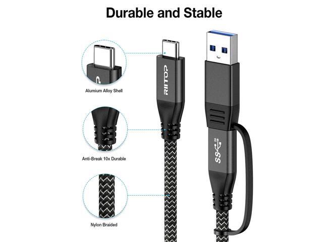 RIITOP USB 3.2 Gen2 Type C to C Cable 1ft, Support 20Gbps Data Transfer, 4K 60Hz Video Stream, 100W Fast Charging,Compatible with Thunderbolt...