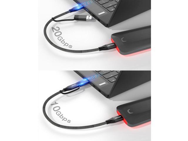 RIITOP USB 3.2 Gen2 Type C to C Cable 1ft, Support 20Gbps Data Transfer, 4K 60Hz Video Stream, 100W Fast Charging,Compatible with Thunderbolt...