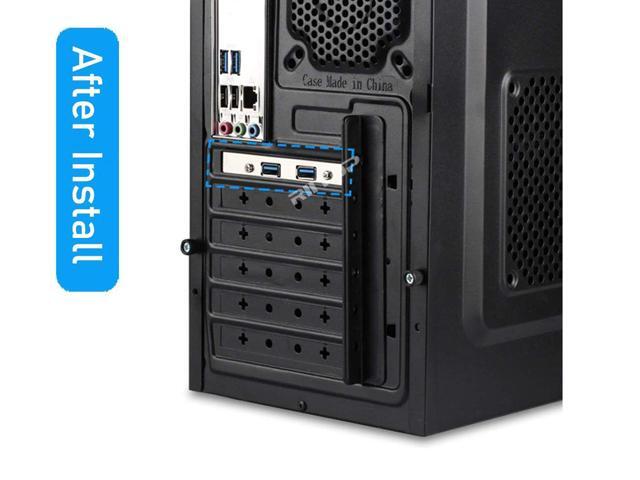 RIITOP 2 Ports USB 3.0 Female Back Panel to MB 20pin Header Connector Cable Adapter with PCI Slot Plate Bracket 1.5ft