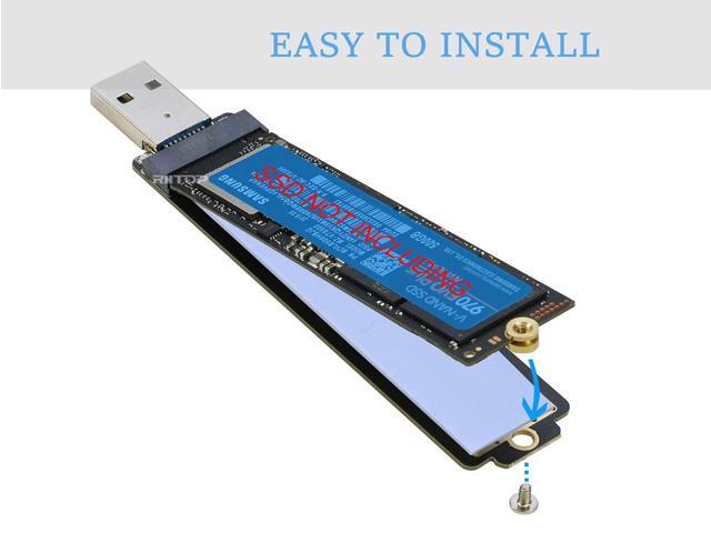 M.2 NGFF NVMe to USB Adapter Converter, RIITOP M2 SSD to USB 3.0 Reader, Compatible with Both B Key SATA and M Key NVMe PCI-e M.2 SSD