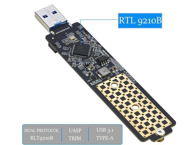 M.2 to USB Adapter, RIITOP M.2 NVME SATA SSD to USB3.1 Gen2 10Gbps, USB to NVME PCIe SSD Reader M Key & B+M Key Max 4TB Support UASP for 2280 2260...