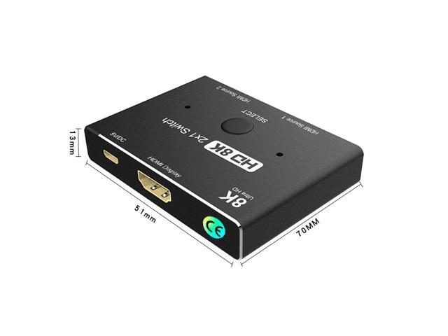 HDMI2.1 2 x 1 Switch Ultra HD 8K@60Hz 4K@120Hz Switcher Splitter For 2 Sources to 1 Display
