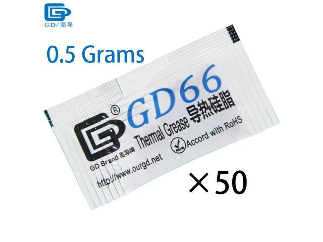50pcs GD66 Thermal Conductive Grease Paste Silicone Plaster For LED Chip Heatsink Compound 50 Pieces Grams High Performance Gray