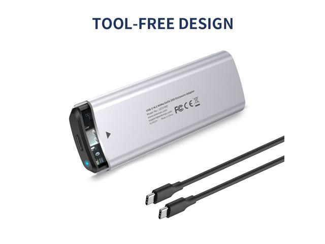 M.2 NVMe+SATA SSD Enclosure Adapter, USB C 3.1 Gen 2 10Gbps NVMe PCIe/SATA (NGFF) M-Key(B+M Key), ANKMAX UC312M2 Support UASP Trim for SSD,...