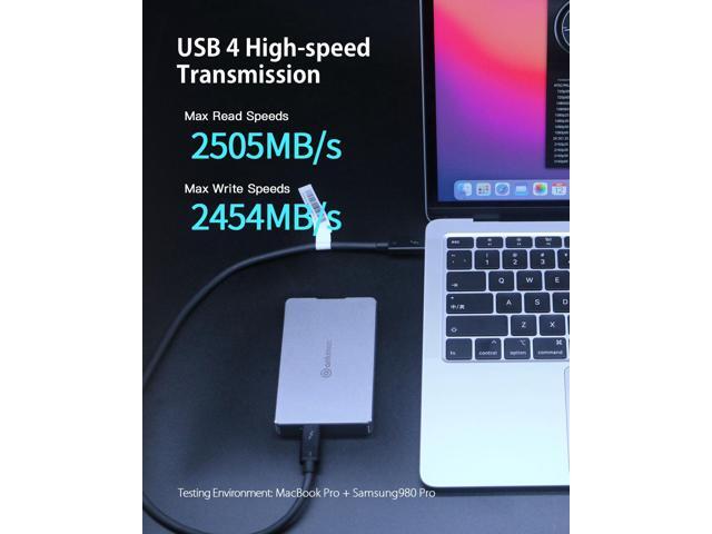 Ankmax USB 4 SSD Enclosure for NVMe M.2 SSD, UC4M2 USB 4 Type-C 40Gbps Interface Compatible with Thunderbolt 3/4 USB3.1/3.0, Tool-Free Aluminum...