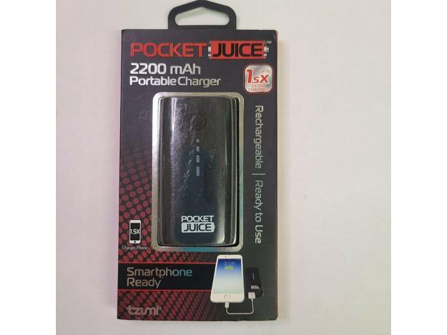 Tzumi Pocket Juice 2200mAh Portable Charger Black x 2 Pack!
