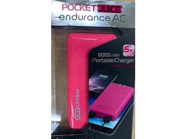Tzumi PocketJuice Endurance AC 8,000 mAh Portable Charger Pink