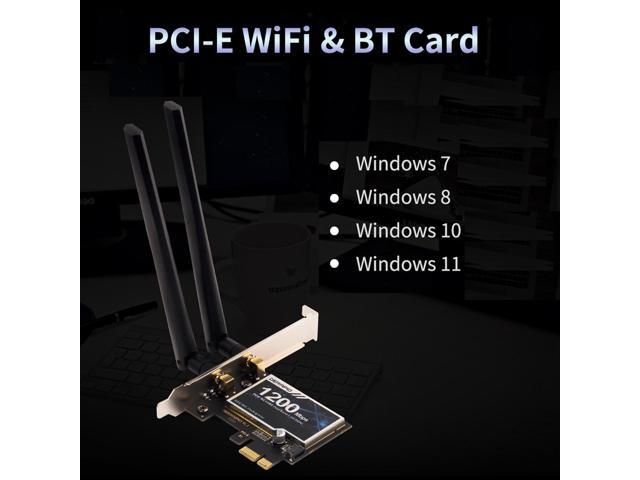 DERAPID PCE-AC1200 PCIe WiFi Card for Desktop Wifi Bluetooth Card Dual Band PCI-E X1 Wireless Network Card 1200Mbps (2.4Ghz and 5Ghz) for Gaming...