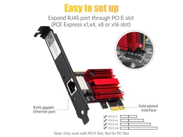 DERAPID 2.5Gbps PCI Express Network Adapter RJ45 to PCIE Card RTL8125 NIC 2.5G Gigabit LAN Gaming Network Card PCI-E x1 RJ45 NIC for Desktop